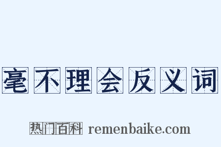 毫不理会反义词是什么意思的图片